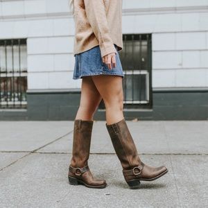 Frye Belted harness boots, Buckle Western Boots